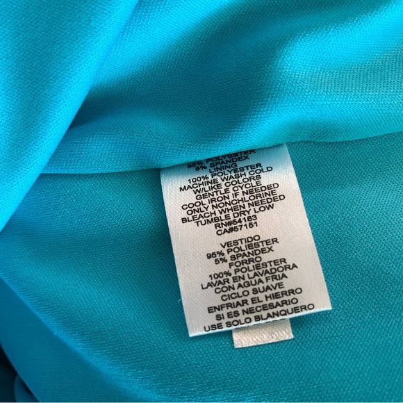 JESSICA SIMPSON BLUE GEOMETRIC DRESS - Picture 7 of 16